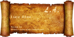 Lucz Alex névjegykártya